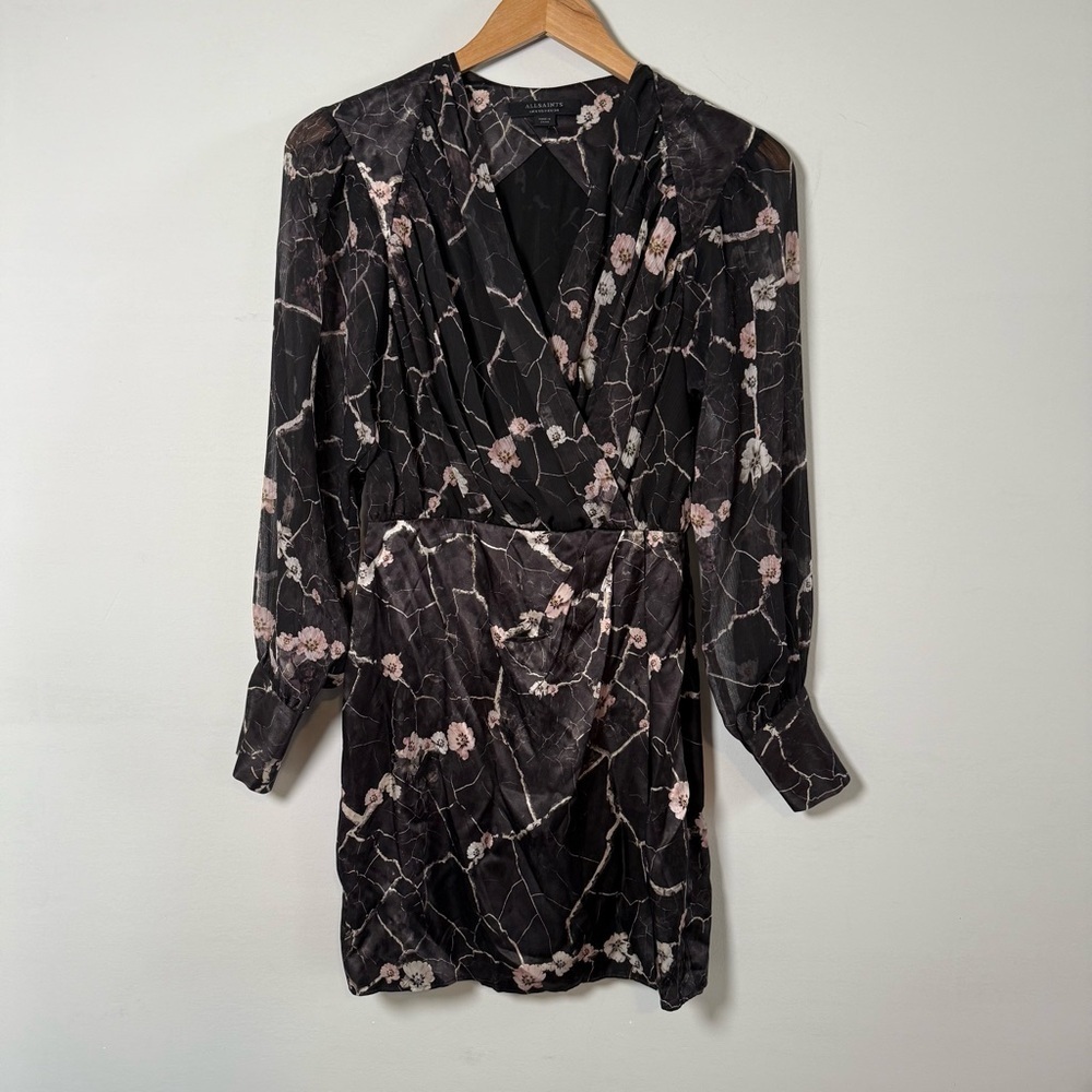 All Saints Limina Hope Floral Long Sleeve Dress, Size 2, Offers Welcome